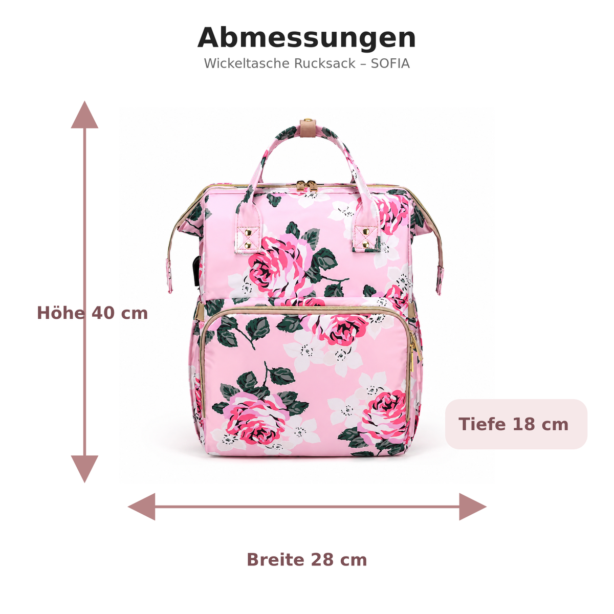 Wickeltasche Rucksack - SOFIA